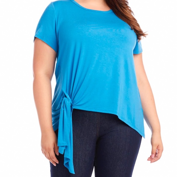 Karen Kane-Short Sleeve Tie-Front Top - Picture 2 of 3